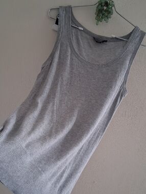 DKNY Grey Knit Scoop Neck Tank